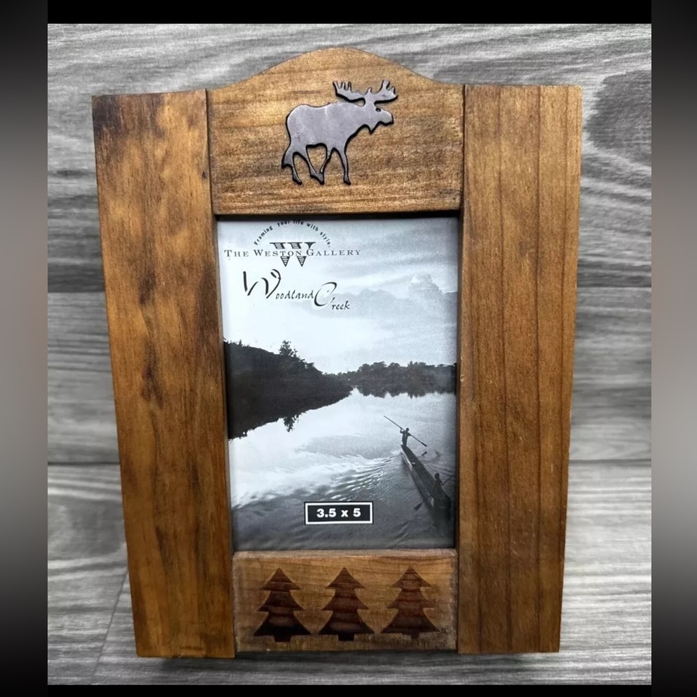 Woodland Creek Rustic Moose Photo Picture Frame/Photo Box 3.5 X 5
